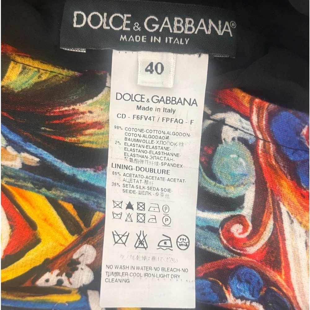 NWOT Dolce & Gabbana Ceramic-Print CAP-Sleeve Dress - Picture 6 of 6